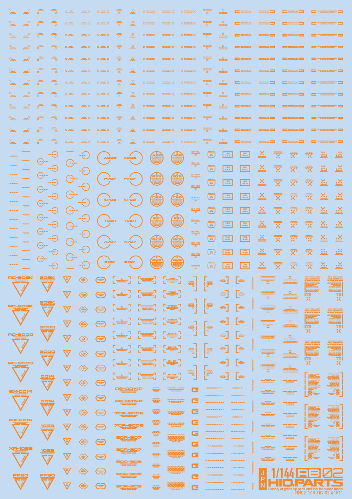 1/144 RB02 コーションデカール ワンカラーオレンジ（1枚入）