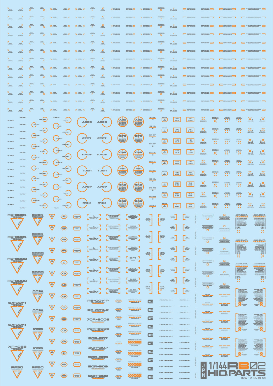 1/144 RB02 コーションデカール グレー＆オレンジ（1枚入）
