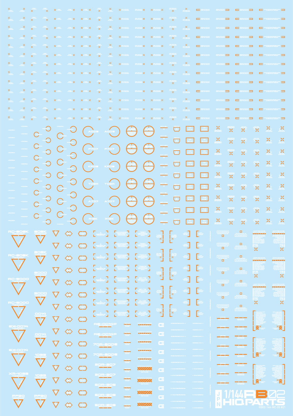 1/144 RB02 コーションデカール ホワイト＆オレンジ （1枚入）