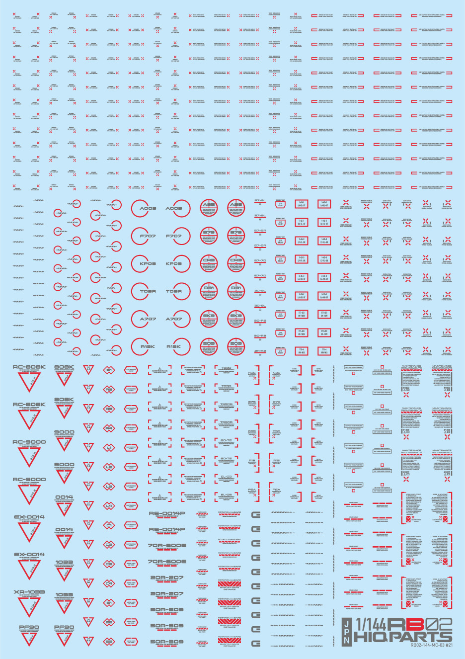 1/144 RB02 コーションデカール レッド＆グレー（1枚入）