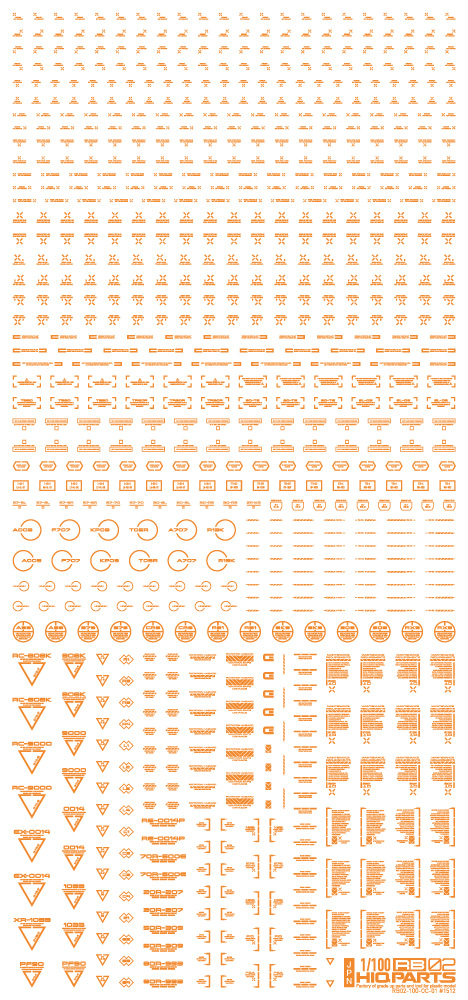 1/100 RB02 コーションデカール ワンカラーオレンジ（1枚入）