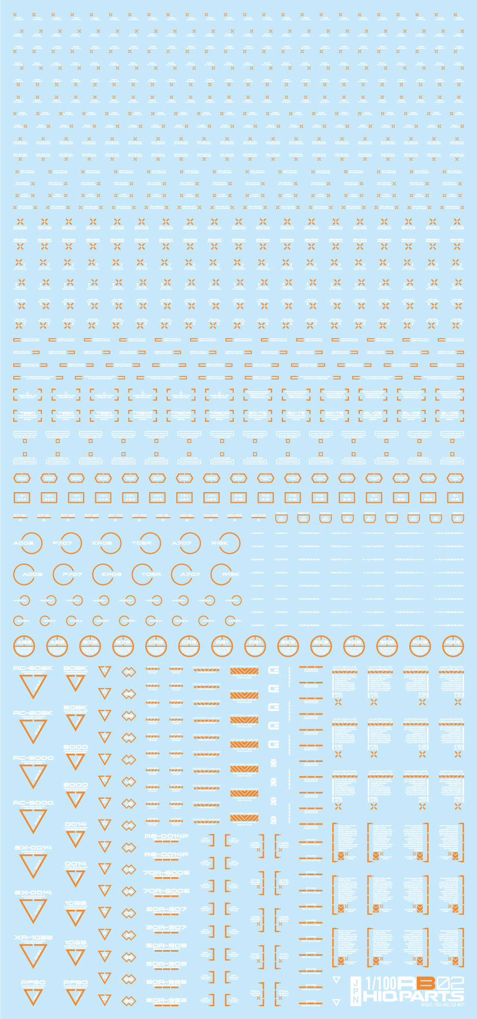 1/100 RB02 コーションデカール ホワイト＆オレンジ（1枚入）