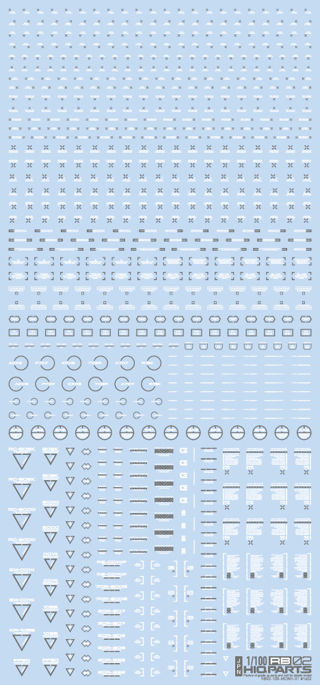 1/100 RB02 コーションデカール ホワイト＆グレー（1枚入）