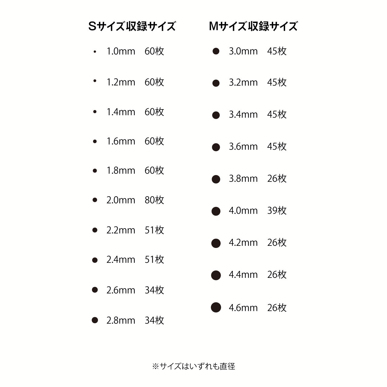 円形メタリックシールS（1.0～2.8mm）ピンク（1枚入）