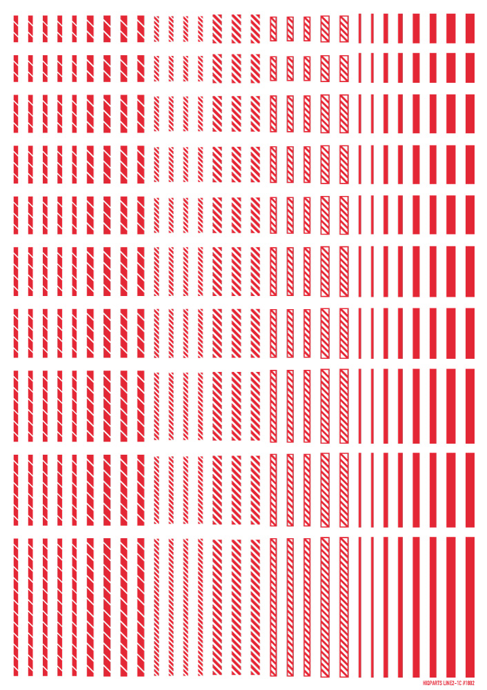 ラインデカール2 レッド（1枚入）