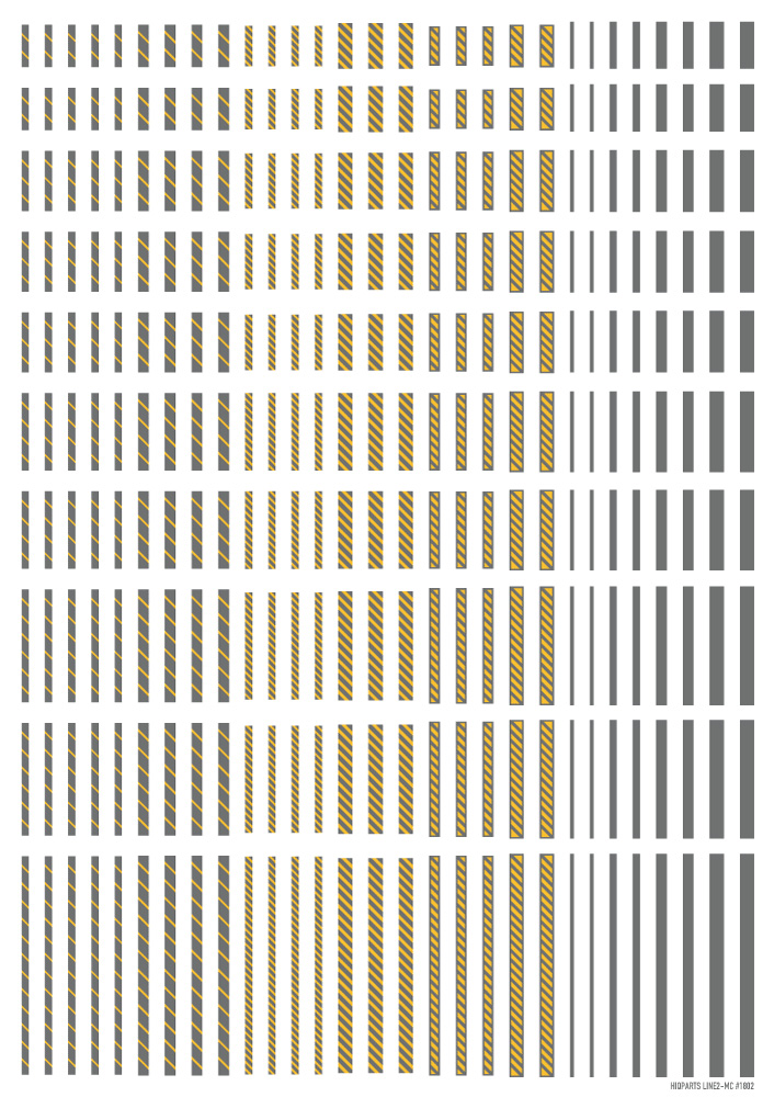 ラインデカール2 グレー＋イエロー（1枚入）