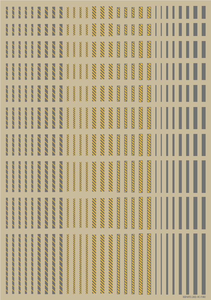 ラインデカール2 グレー＋イエロー（1枚入）