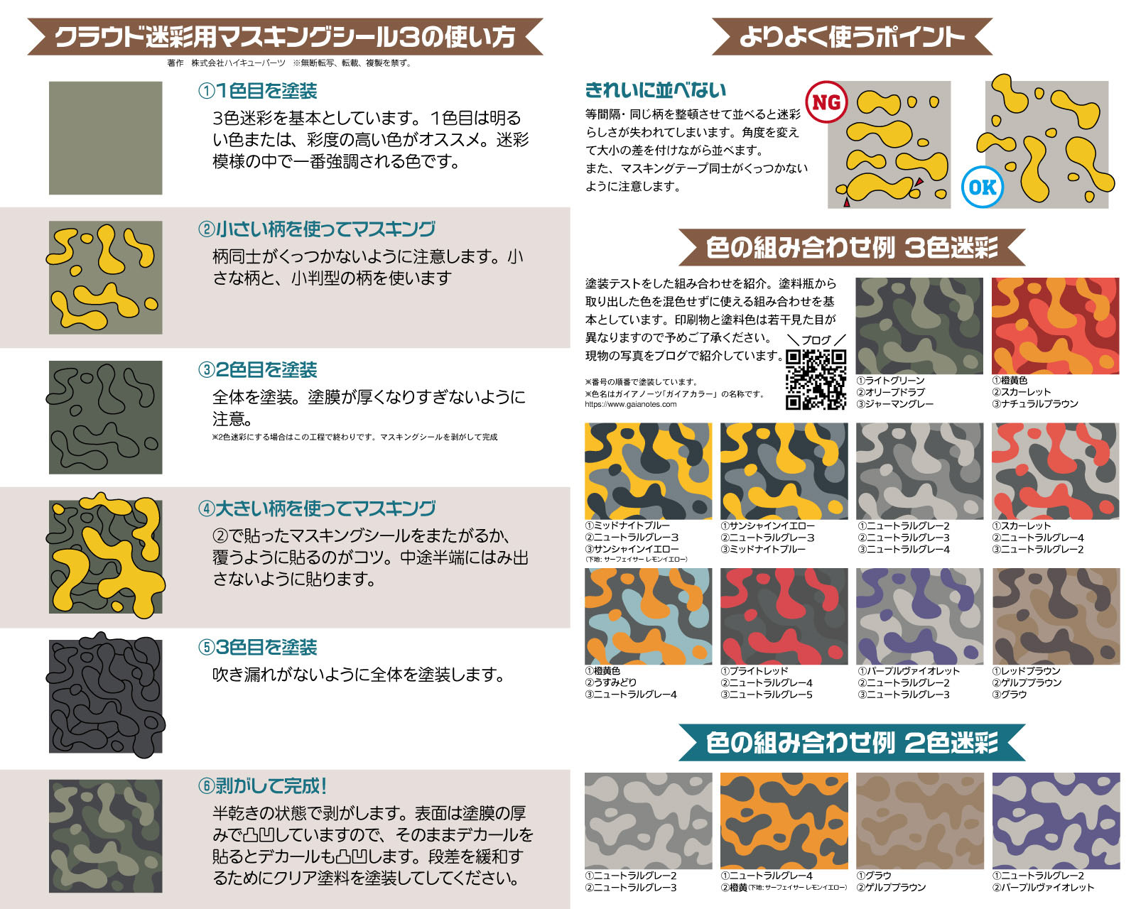 クラウド迷彩用マスキングシール3 L（3枚入）