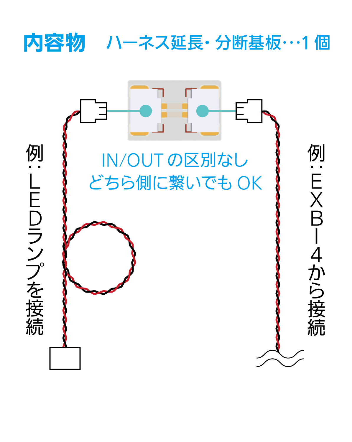 ワンタッチLEDシリーズ2 ハーネス延長・分断基板（1個入）