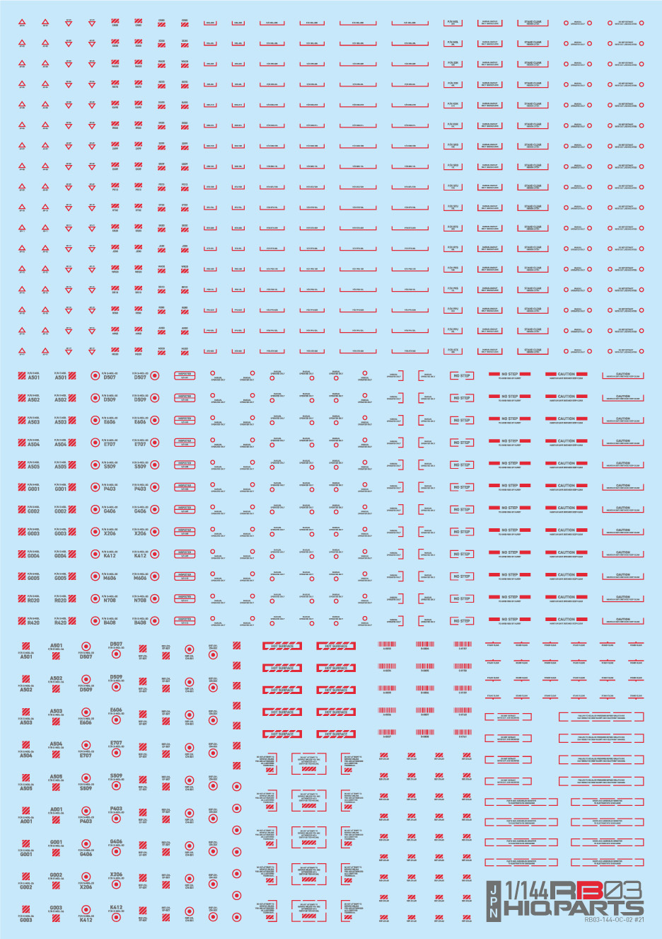 1/144 RB03 コーションデカール レッド＆グレー（1枚入）