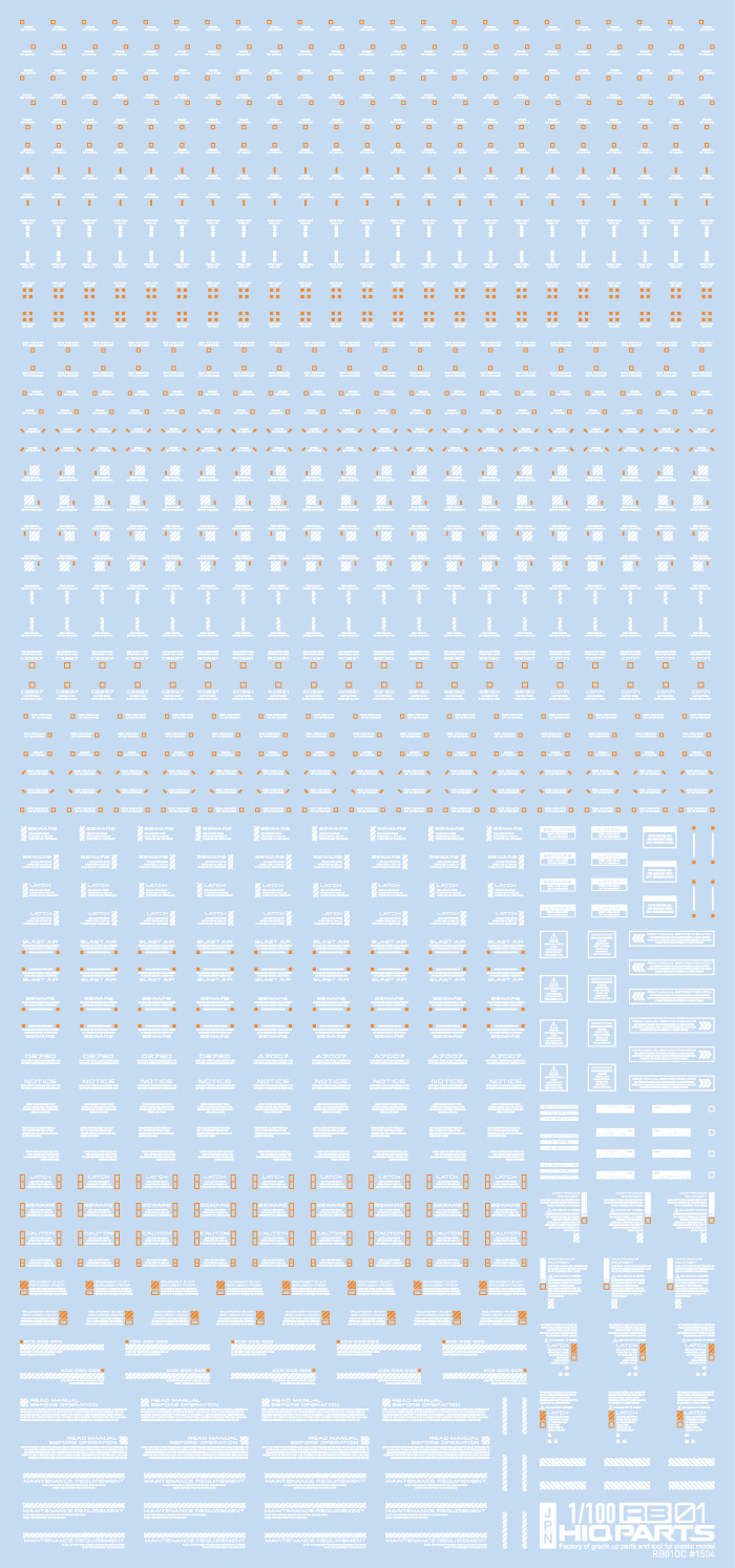 1/100 RB01 コーションデカール ホワイト&オレンジ（1枚入）