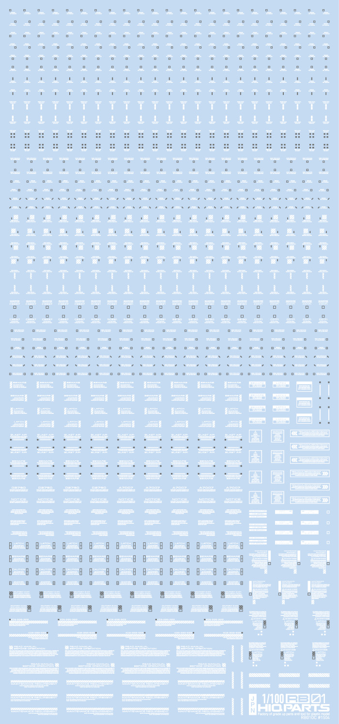 1/100 RB01 コーションデカール ホワイト&グレー（1枚入）