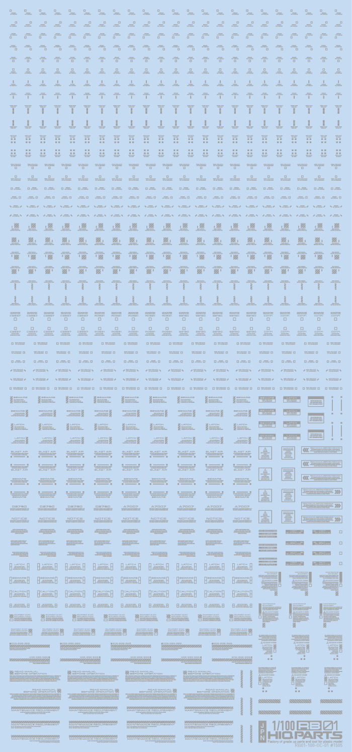1/100 RB01 コーションデカール ワンカラーライトグレー（1枚入）