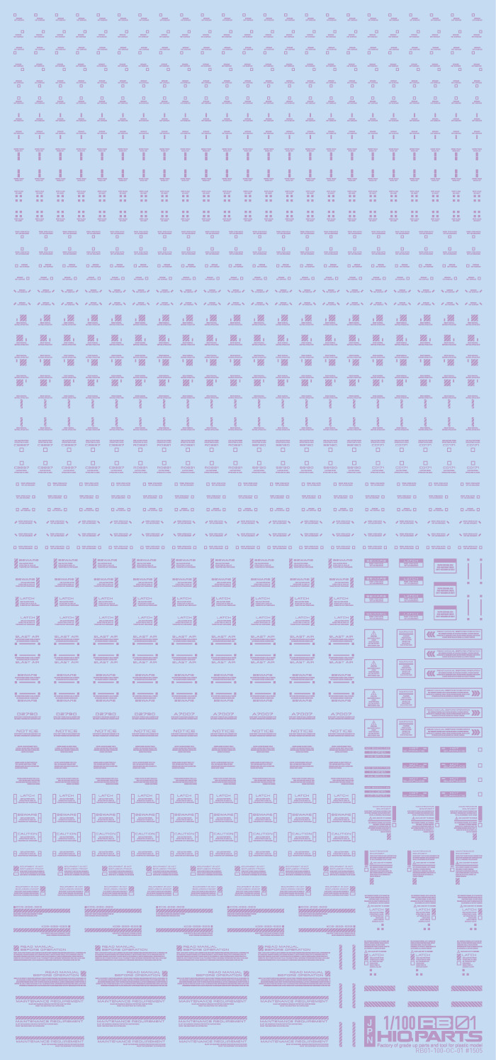 1/100 RB01 コーションデカール パステル バイオレット（1枚入）