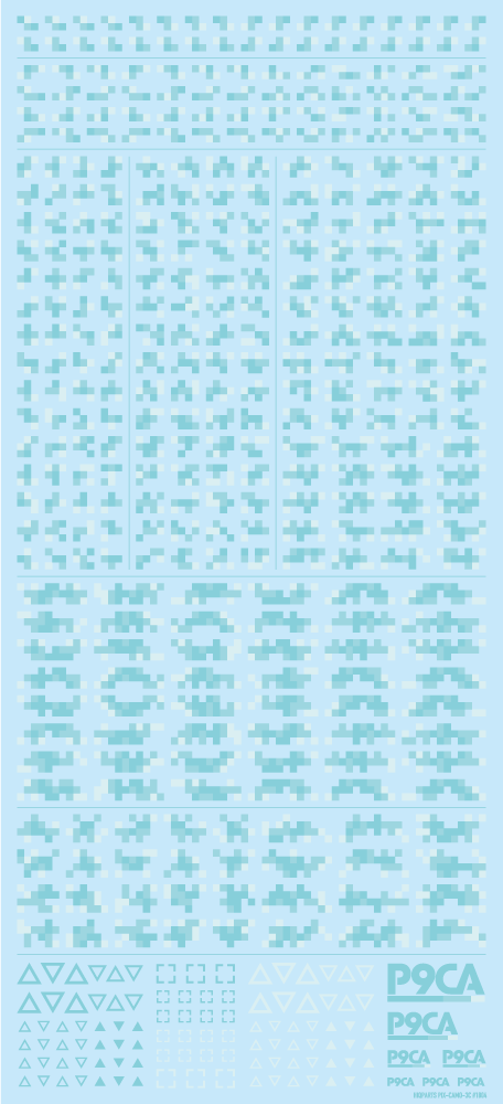 【在庫限り】ピクセル迷彩デカール2 ミント（1枚入）